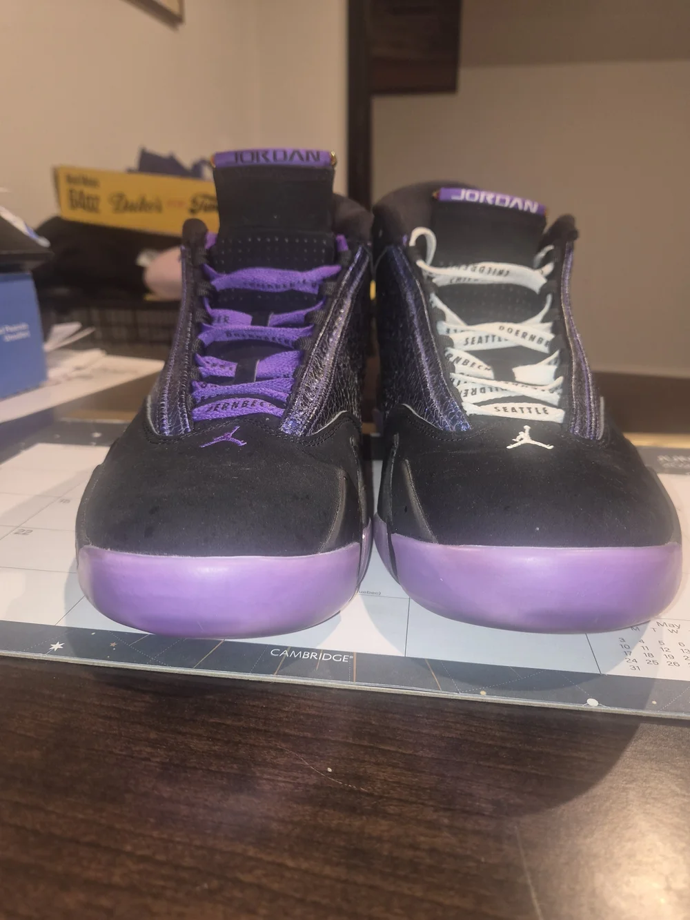 Nike Mens Air Jordan Retro Basketball Shoes - Iridescent Blue/Purple